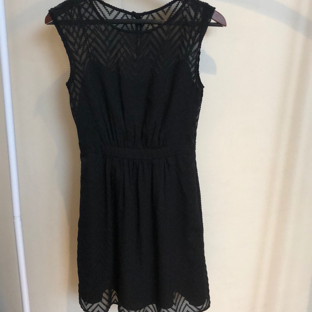 Sheer Black Chevron J Crew Dress